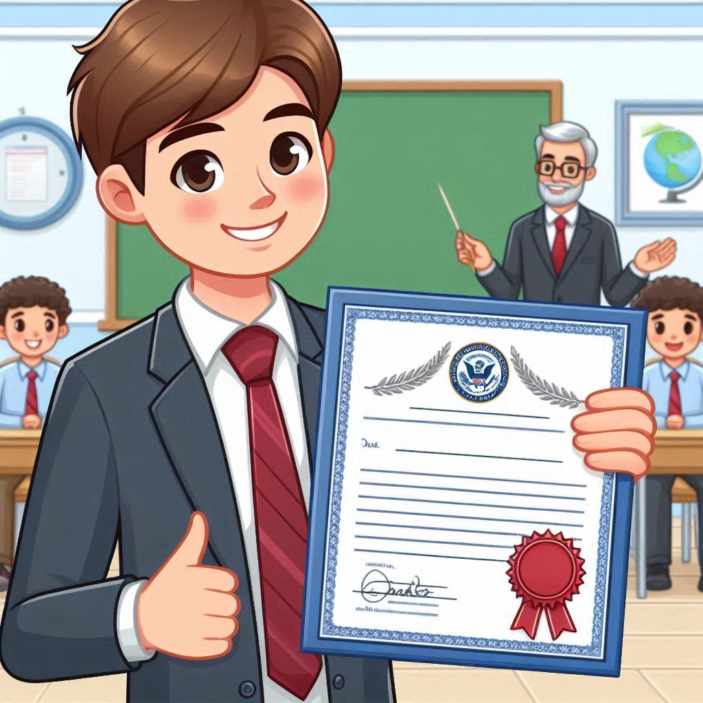 Student Receiving Certificate at HARTRON