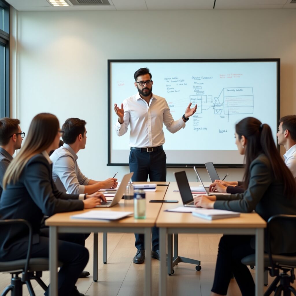Instructor Guiding Students at HARTRON