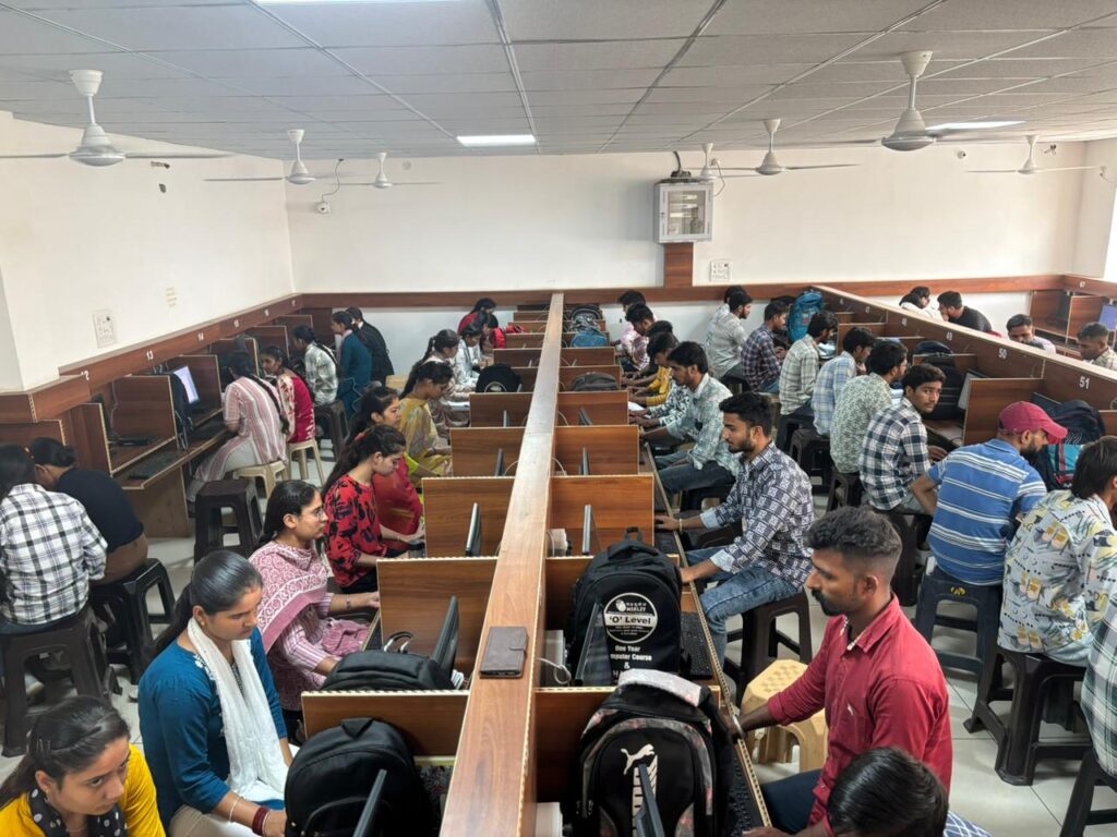 Students learning computer skills at Hartron Skill Centre Kaithal
